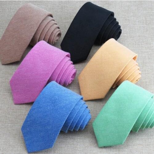 New Cotton Neck Ties for Men Classic Slim Tie Solid Color Fashion Mens Necktie Gift Wedding Business Suit Designer Handmade Tie