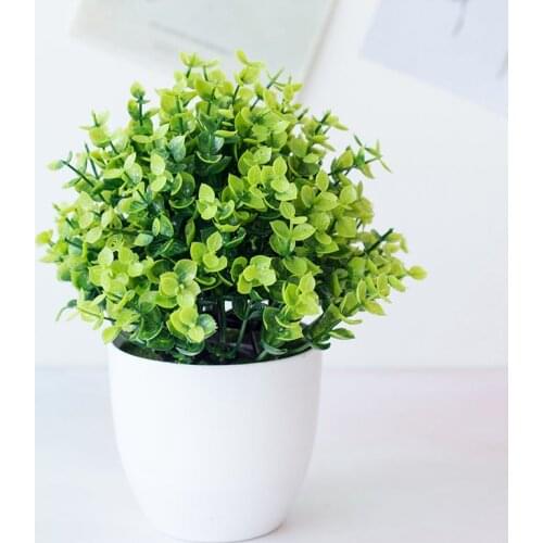 Artificial Green Eucalyptus Grass Potted Plants Bonsai Home Garden Ornament Fake Plants Wedding Party Decor Fake Plants Bonsai