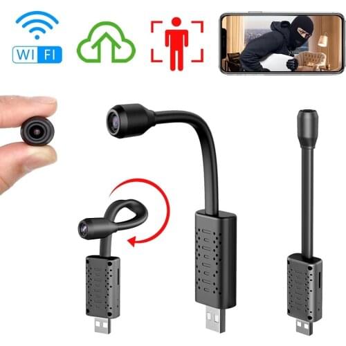 HD WIFI USB Mini Camera Real-time Surveillance IP Camcorder AI Human Detection Loop Recording Micra Cam Support Hidden tf card