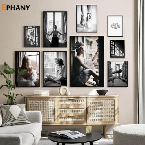 Fashion Ballet Girl Print Poster Window Sexy Women Canvas Painting Modern Beauty Salon Photography Wall Picture for Womens Room