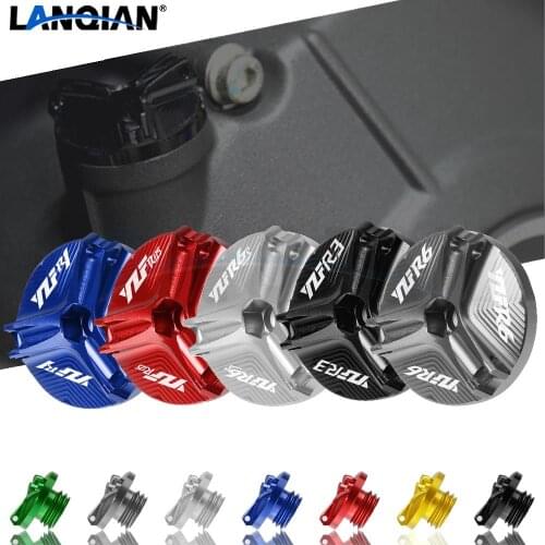 Motorcycle Aluminum Engine Oil Filter Cup Plug Cover Screw For Yamaha YZF R6 YZF R6 S YZF R3 R25 YZF R1 R1M YZF R125 Parts