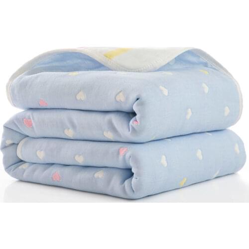 Muslin Baby Toddler Blanket 100% Cotton Bedding Quilt Premium 6 Layer Gauze Breathable Super Soft Infant Stroller Swaddle Wrap