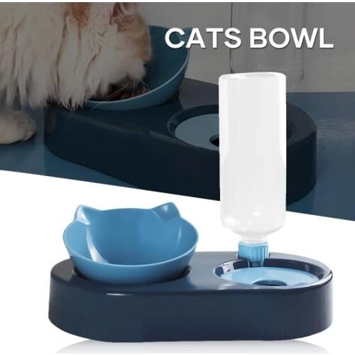 Water and Food Bowl Set with Detachable Bowl Automatic Water Dispenser Bottle Pet Supplies For Pet GQ