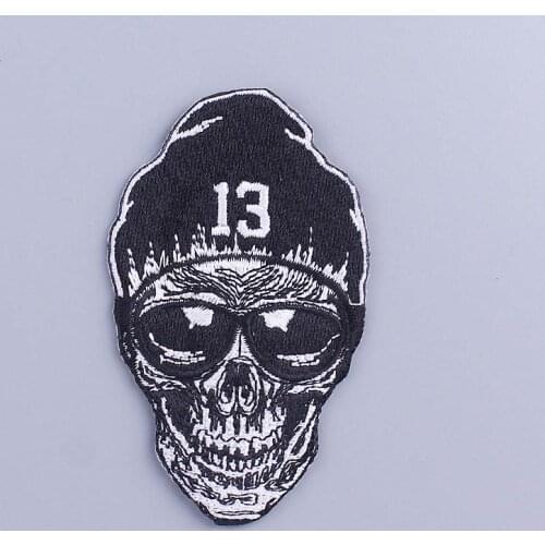 Punk/Hat Patch Stripe Sticker Skeleton Patch Iron On Patches On Clothes Embroidered Patches For Clothing Applique Jacket Patch