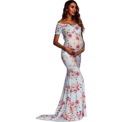 Sexy New Maternity Dresses For Photo Shoot Pregnant Dress Pregnant Women Summer Print Dress Pregnancy Clothes