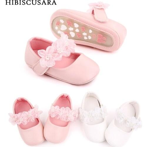 Baby Girl Princess First Walkers Shoes Flower Chain Infant Elegant Crib Shoes Rubber Anti-slip Sole Soft Comfortable