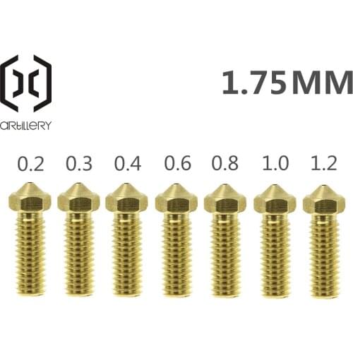 Artillery 3D Printer Original Volcano Nozzle 0.2/0.3/0.4/0.6/0.8/1.0/1.2mm for 1.75mm Filament