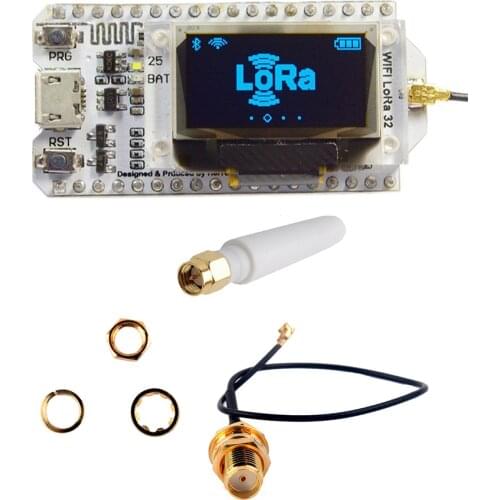 0.96 inch OLED ESP32 SX1276 WIFI Bluetooth Lora Development Board 868MHz Lora Kit 32 Module IOT (with Weld Pin Header)