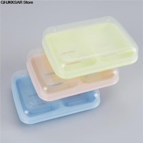 Portable Double Soap Dishes Soap Dish Drain Soapbox With Cover Soap Dish Box Soap Holder Bathroom Accessories