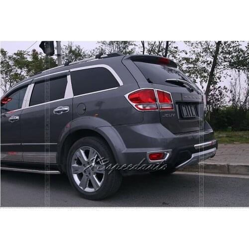 Car Styling Stickers ABS Plastic Chromed 2PCS Tail Rear Fog Light Lamp Cover Trim For Dodge Journey/Jcuv 2012 2013 2014
