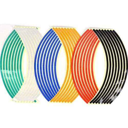 16 Pcs Bike Car Motorcycle Decals Decoration Stickers And Wheel Tire Reflective Rim Stickers