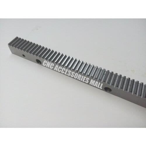 High precision 1.25M 22*25*671 spur gear rack pressure angle 20 degree with hole diameter 6mm
