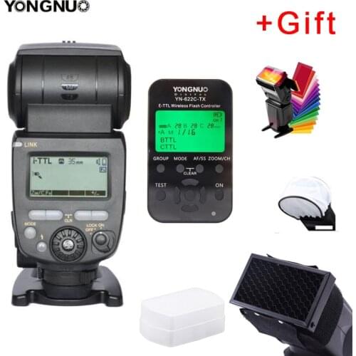 YONGNUO YN685 YN-685 (YN-568EX II Upgraded Version) Wireless HSS TTL Flash Speedlite for Canon + YN622C-TX + Filter + Diffusor