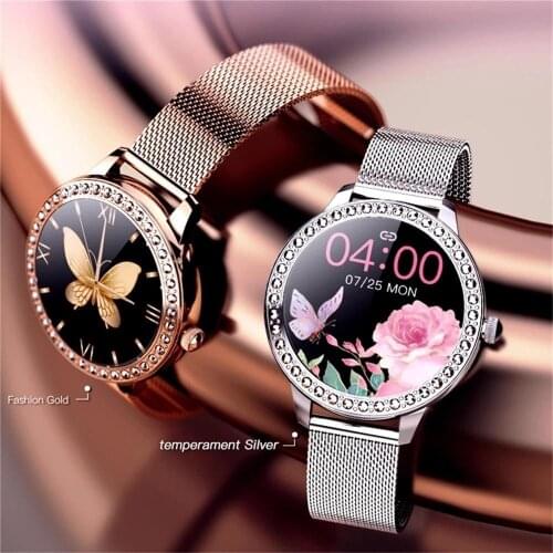 SCOMAS Womens Smart Watches 1.09" Full Touch Ladies Digital Bracelet Fitness Tracker IP68 Wateproof Female Luxury Wrist Watch