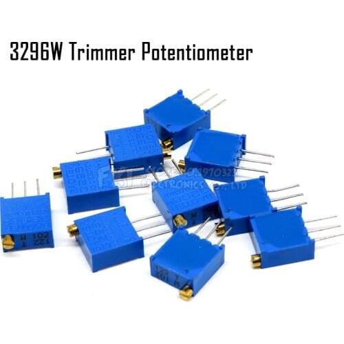 10PCS 3296W potentiometer precision adjustable resistance multi-turn trimming 1K 2K 5K 10K 100K 103 100R Trimmer Potentiometer