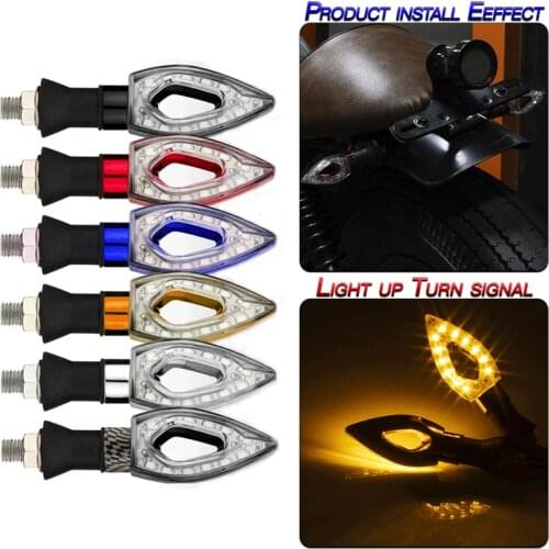 2/4Pcs Motorcycle Turn Signal Indicator Lights Universal Motorbike Flasher Blinker Lamp 12 LED Waterproof Amber Light Tail Light