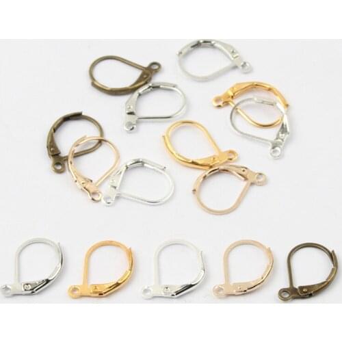 Oval Multicolor 20PCS 10x16mm French Style Ear Wire Clip Hooks with Loop For Jewelry Making DIY Handmade Earring Accessories