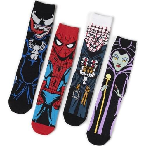 2021 Anime Series Marvel Spiderman venom Women Man Long Socks Mans Knee-High Cosplay Calf Sock Adult Hip Hop Personality Socks