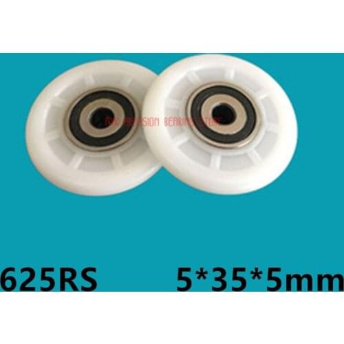 5x26x6.5mm nylon bag plastic pulley 625RS bearing coated POM pulley plastic bearing pulley windows nylon small wheel