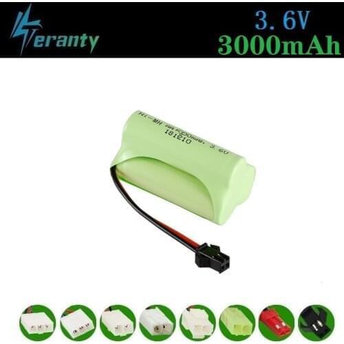 3000mah 3.6v Rechargeable Battery For Rc toys Car Tanks Trains RC Robots Guns RC Boats AA 3.6v 2400mah NiMH Battery Pack SM Plug