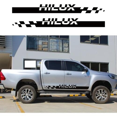 Car decals hilux stripe side door graphic Vinyl racing car stickers for TOYOTA HILUX 2012 2013 2014 2015 2016 2017 2018 2019