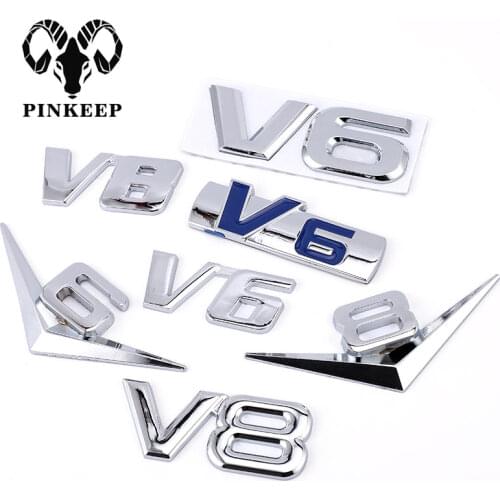 Car Styling 3D Metal V6 V8 Engine Display Car Sticker Emblem Badge Auto for Jeep BMW Ford Volvo Nissan Mazda Audi Honda car Lada