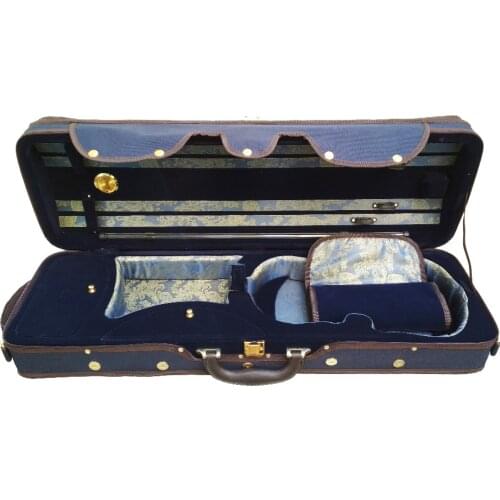 Violin Foam Case Coffee Color & Blue Phoenix Silk Hygrometer FPH1061
