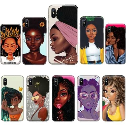 Black girl African Beauty Luxury Unique Phone Cover For iphone 12 5 5s 5c se 6 6s 7 8 plus x xs xr 11 pro max