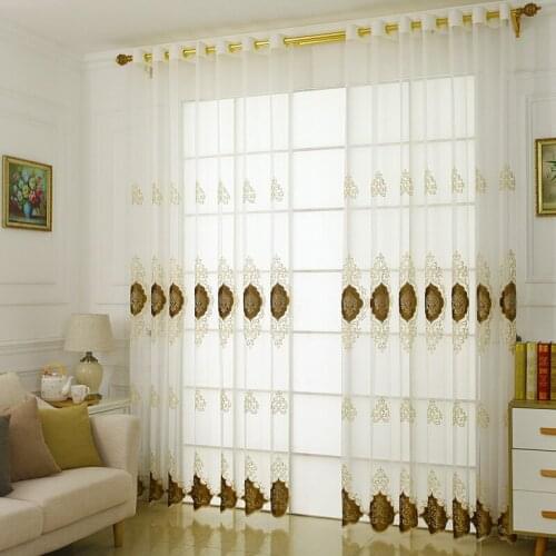 Floral Modern Sheer Tulle Curtains for Living Room Bedroom Kitchen Voile Sheer Curtains for Window Tulle Curtains Drapes