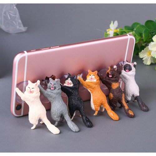 Cute cat-shaped Mobile Phone Holders Stands Portable Cat Shape Mobile Phone Holder Suction Mount Stand Desktop Decor Gift