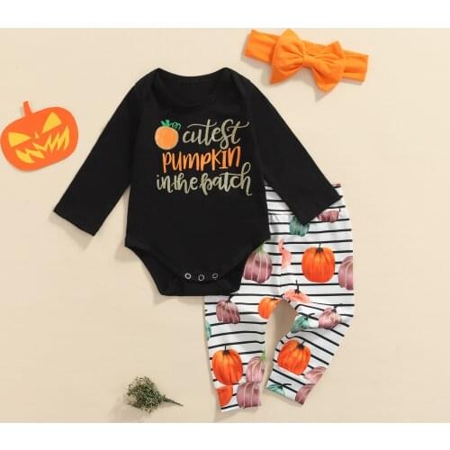 Ma&Baby 0-24M Halloween Baby Costumes Infant Newborn Boys Girls Cutest Pumpkin Romper Pants Outfits Party Clothing DD88