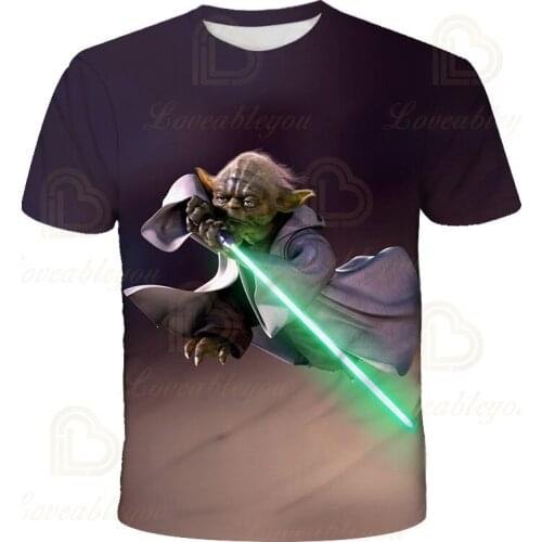 Mandalo Childrens Boys and Girls T-shirt Hip-hop Casual Wear Summer 2021 New Products and Baby Yodas Cute T-shirt