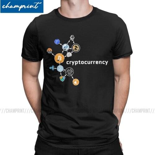 Cryptocurrency T Shirt Mens Casual T-Shirts Crewneck Bitcoin Crypto Btc Blockchain Geek Tee Shirt Short Sleeve Clothes Summer