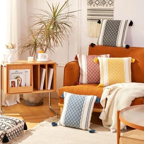 Cotton Line Pillowcase Cushion Cover Geometric Floral Tree Printed Throw Pillow Covers Pillowslip Car Sofa Home Supplies