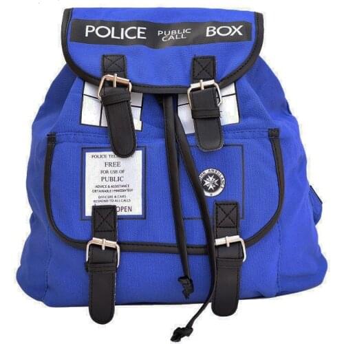 New Doctor Who Canvas Backpack Printed Anime Dr Who Tardis buckle slouch School bag mochila feminina Backpack