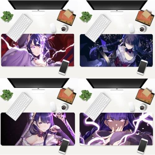 Baal Raiden Shogun Genshin Impact Laptop Computer Mousepad Animation XL Large Gamer Keyboard PC Desk Mat Takuo Tablet Mousepads
