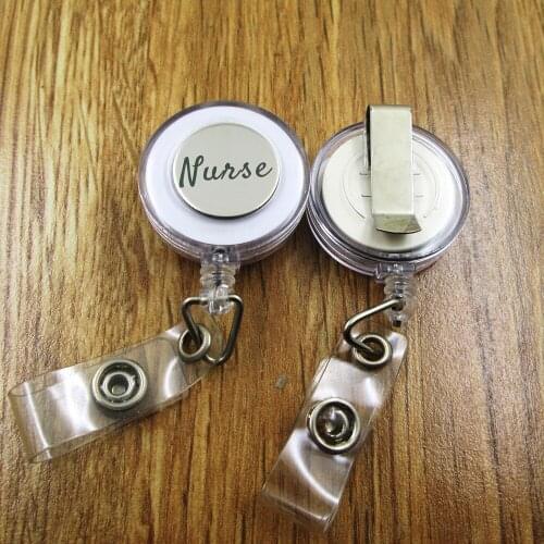 Nurse version 2 ID Badge Reel gift for him/her friend family retractable recoil id badge holder work fun