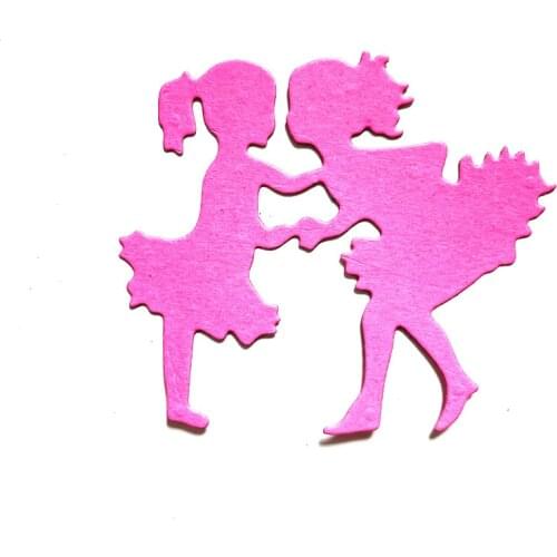 Metal cutting dies cut die mold two girl friend dance Scrapbook paper craft knife mould blade punch stencil for cardmade