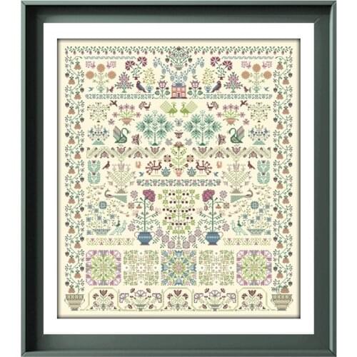 Garden of eternal blossoms cross stitch kits cartoon pattern design 18ct 14ct 11ct light yellow canvas embroidery DIY needlework