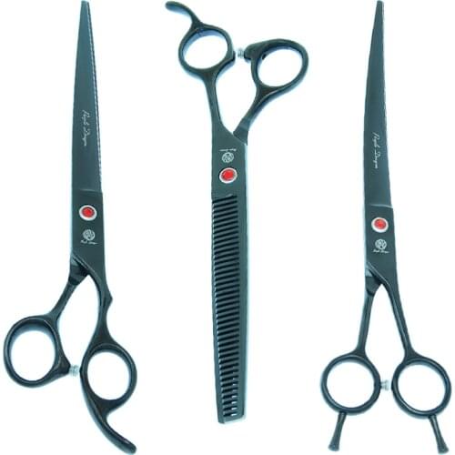 Purple Dragon 8 inch Curved Dog Cutting Scissors Thinning Shears Japanese Steel Pet Grooming Scissor Animal Trimming Tool B0044B