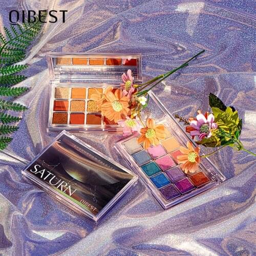 QIBEST Planet Eyeshadow Palette Shimmer Pigment 15 Colors Matte Eye Shadow Powder Shiny Glitter Makeup Eye Pallete Cosmetics