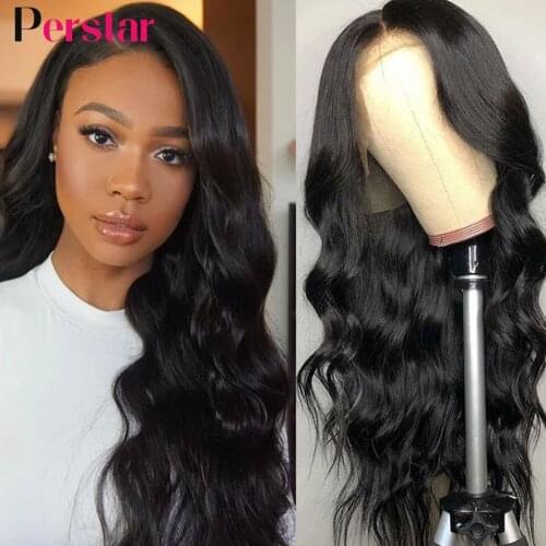 Perstar Body Wave Brazilian Lace Front Human Hair Wigs For Black Women Body Wave Wigs Pre Plucked 13x4 Front Lace 150% Density