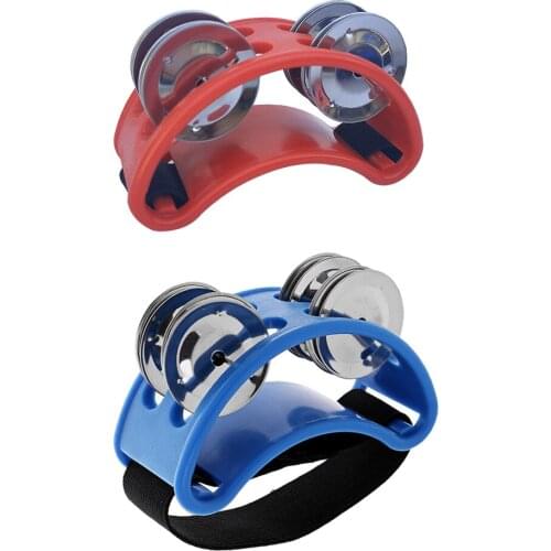 Percussion Foot Tambourine Foot Shaker with Metal Steel Jingles for Kids KTV Party Gift