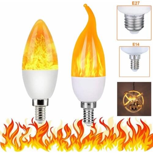 1-10PCS E27 E14 B22 85-265V Dynamic flame effect light bulb Multiple mode lamp Decorative lights For bar hotel restaurant party