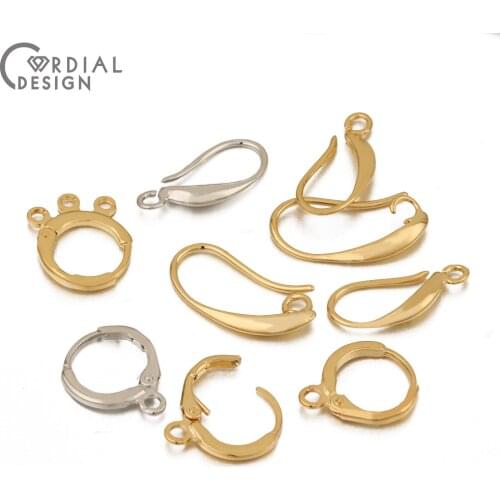 Cordial Design 10Pcs Hand Made/Earring Hooks/Genuine Gold Plating/DIY Making/Earrings Accessories/Jewelry Findings & Components