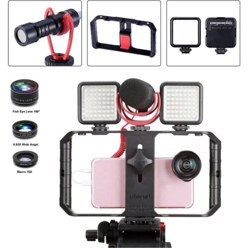 Ulanzi U Rig Pro Smartphone Video Rig Hand Grip Filmmaking Case Phone Video Stabilizer Handheld Tripod Mount for iPhone Android