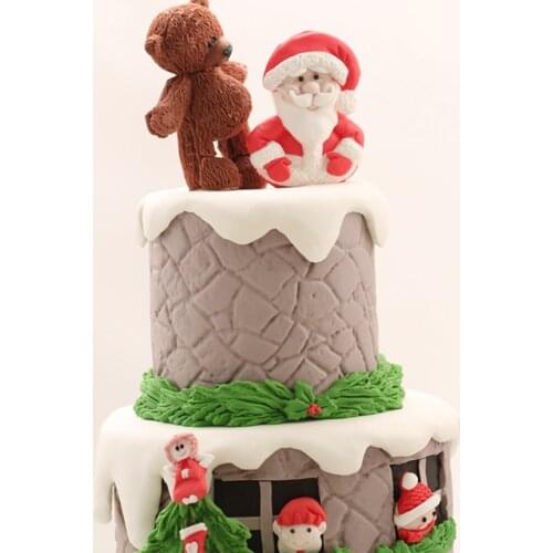 3D Silicone Christmas Fondant Mold Santa Claus Snowman Cake Decoration Baking Chocolate Biscuit Mold Baking Tools