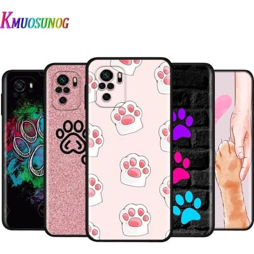 Silicone Cover Cat dog paw footprints For Xiaomi Redmi Note 10 10S 9T 9S 9 8T 8 7 7S 6 5A 5 4 4X 5G Pro Max Phone Case