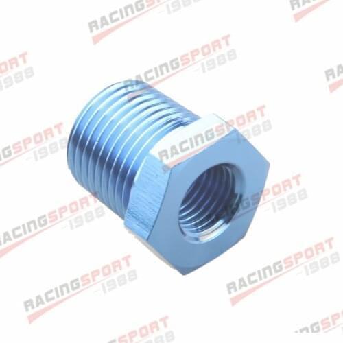 Blue 1/2'' NPT Male to 1/4'' NPT Female Adapter Fitting Aluminum Alloy