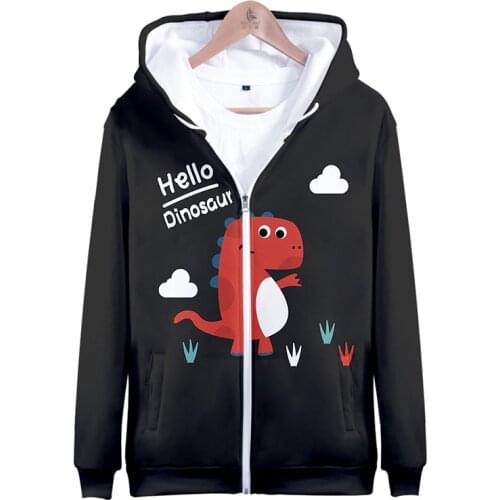 Hello Dinosaur Cartoon Cute 3d Hoody Costume Men Women Zipper Hoodies Jackets Tops Sport Long Sleeve Boy Girl Hooded Sweatshirts